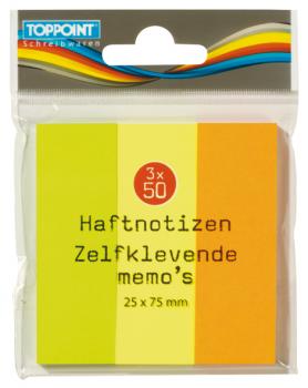 Haftnotizen Notes neon-color 3x50 Blatt, 25x75mm