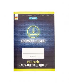 Hausaufgabenheft mit Heftumschlag / A5 / "DOWNLOAD"
