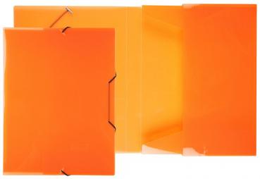 Heftbox / DIN A4 / aus PP / mit Gummizugverschluß / Farbe: transluzent orange