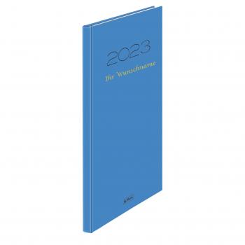 Herlitz Buchkalender 2023 "Sidney" mit Gravur / Wochenkalender / Farbe: blau
