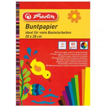 Herlitz Buntpapier / 10 Blatt / 20x28cm / 10 verschiedene Farben