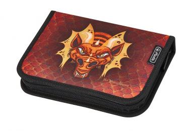 Herlitz Federtasche mit Gravur / Federmappe / Schüleretui / "Drache"