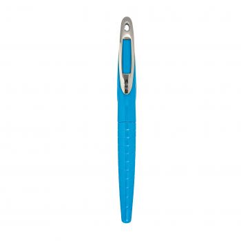 Herlitz Füllhalter mit Namensgravur - Linkshänder-Füller - Farbe: blau/neon