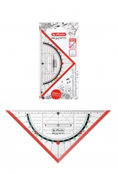 Herlitz Geometriedreieck "my.pen" / 16cm / mit Griff / Farbe: rot