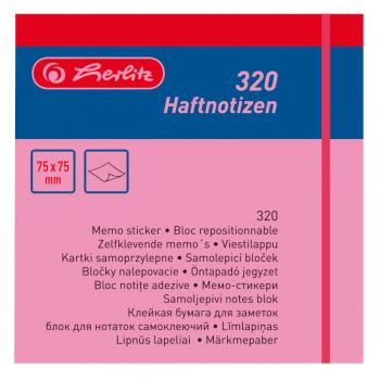 Herlitz Haftnotizblock / 320 Blatt / 75x75mm / 4 verschiedene Neonfarben