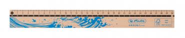 Herlitz Holz Lineal 30cm "GREENline" für Rechts- und Linkshänder / Farbe: blau