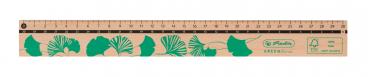 Herlitz Holz Lineal 30cm "GREENline" für Rechts- und Linkshänder / Farbe: grün