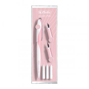 Herlitz Kalligrafie-Set "My.Pen " / Füllhalter mit 3 Griffstücken / Farbe: rosé