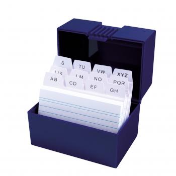 Herlitz Karteikasten mit 100 Karteikarten / Lernbox / DIN A8 / Farbe: blau