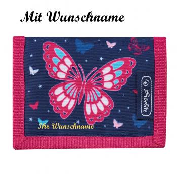 Herlitz Kinder Geldbörse mit Namensgravur - Geldbeutel - "Schmetterlinge"