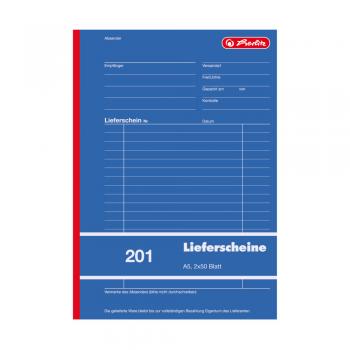 Herlitz Lieferscheinbuch 201 / A5 / 2x 50 Blatt