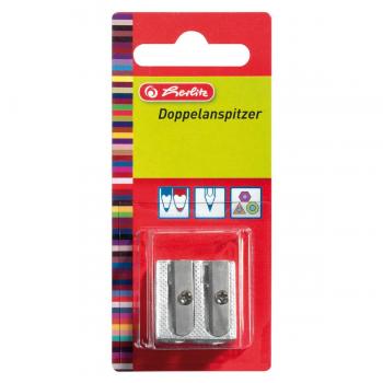 Herlitz Metall Doppel-Anspitzer / Bleistiftspitzer für 2 Stiftdurchmesser