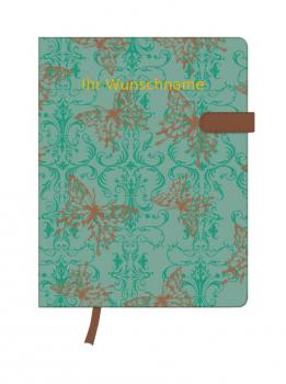 Herlitz Notizbuch mit goldgefärbter Gravur / A6 / liniert / "Schmetterlinge"