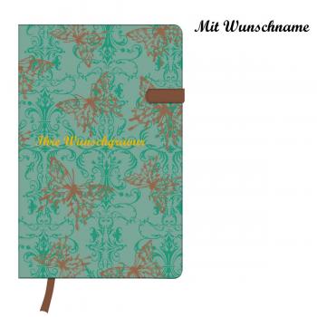 Herlitz Notizbuch mit Namensgravur - A5 - liniert - "Schmetterlinge"
