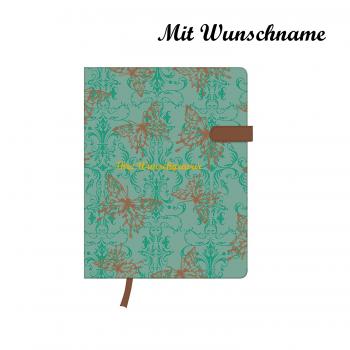 Herlitz Notizbuch mit Namensgravur - A6 / liniert - "Schmetterlinge"