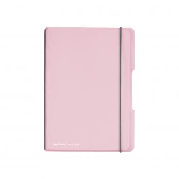 Herlitz Notizheft / DIN A5 / flexibel / 40 Blatt / kariert / Farbe: rose