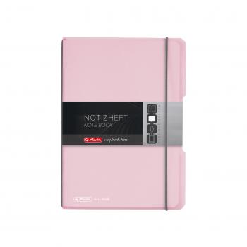 Herlitz Notizheft / DIN A5 / flexibel / 40 Blatt / kariert / Farbe: rose