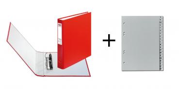 Herlitz Ringbuch + Ordner Register / DIN A5 mit 2-Ringe / Farbe: rot