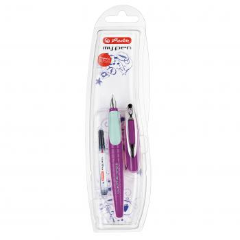 Herlitz Schulfüllhalter / Füller "my.pen" / Farbe: lila/minze