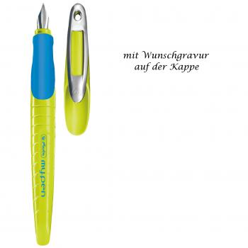 Herlitz Schulfüllhalter / Füller "my.pen" mit Gravur / Farbe: lemon/blau
