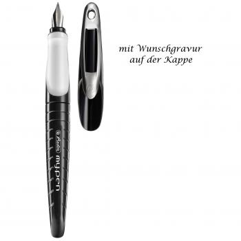 Herlitz Schulfüllhalter mit Gravur / Füller "my.pen" / Farbe: schwarz/weiß