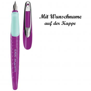 Herlitz Schulfüllhalter mit Namensgravur - Füller "my.pen" - Farbe: lila/minze