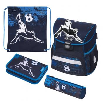 Herlitz Schulranzen Set "Fußball" / mit Sportbeutel,Schüleretui,Faulenzer