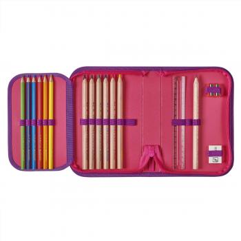 Herlitz Schulranzen Set "Pink Cubes" / mit Sporttasche, Stiftebox, Heftbox
