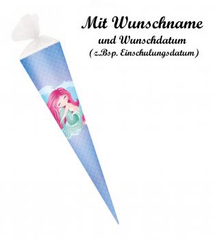 Herlitz Schultüte mit Namensgravur - Zuckertüte - 70cm - rund - "Meerjungfrau"