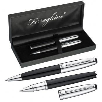 hochwertiges "Ferraghini " Schreibset / besteht aus Kugelschreiber + Rollerball