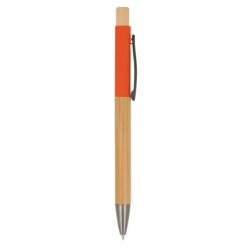 Holz-Kugelschreiber mit Namensgravur - Farbe: natur-orange