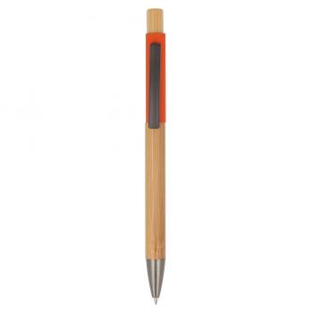 Holz-Kugelschreiber mit Namensgravur - Farbe: natur-orange