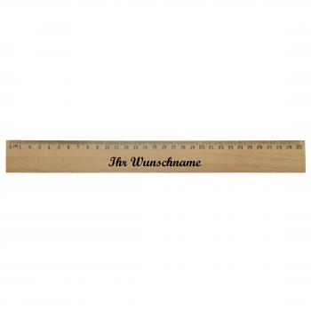 Holz-Lineal aus Zedernholz mit Namensgravur - Länge: 30cm