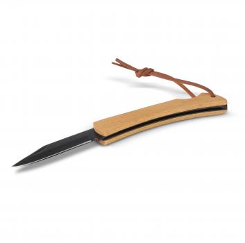 Holz Taschenmesser mit Gravur / aus Bambus