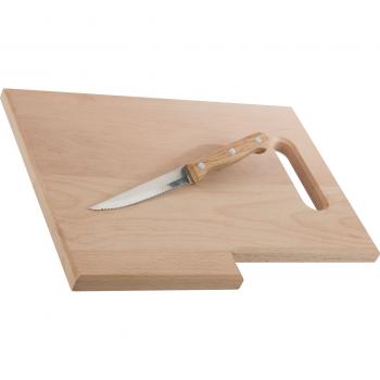Holzbrett mit integriertem Messer mit Gravur / Frühstücksbrett / Schneidebrett