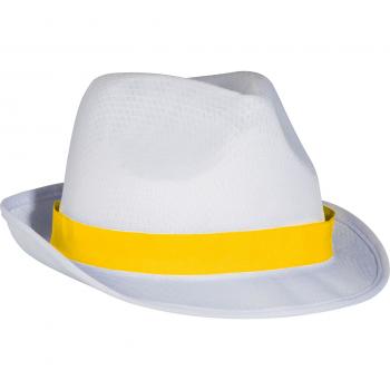 Hut / Sommerhut / Farbe: weiß mit gelben Band