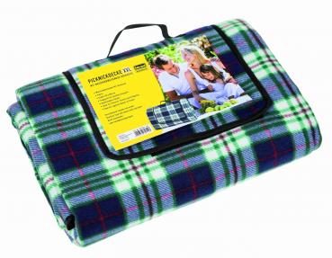 Idena Picknickdecke XXL / Fleece / Größe: ca.170x200cm / Farbe: blau