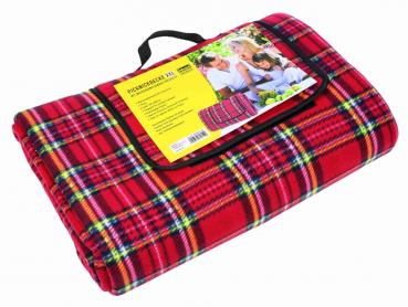 Idena Picknickdecke XXL / Fleece / Größe: ca.170x200cm / Farbe: rot