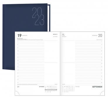 Idena Premium Buchkalender / Chefkalender 2023 / Farbe: blau