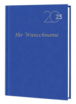 Idena Wochenkalender 2023 mit Gravur / Buchkalender / Farbe: blau