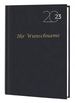 Idena Wochenkalender 2023 mit Gravur / Buchkalender / Farbe: schwarz