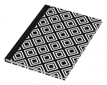 Kladde / Notizbuch / A5 / 96 Blatt / dotted / 70g/m² / "black & white Rhombus"