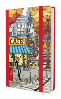 Kladde / Notizbuch / ca. A7 / 100 Blatt / liniert / 70g/m² / "Paris Cafe"