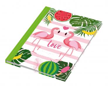 Kladde / Notizbuch / DIN A5 / 96 Blatt / dotted / 70g/m² / "Flamingo"
