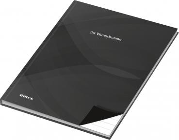 Kladde / Notizbuch A6 / liniert / Farbe: schwarz mit silber gefärbter Gravur