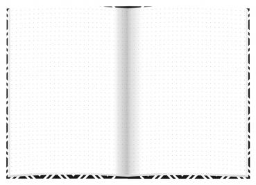 Kladde mit Namensgravur - Notizbuch - A5 - dotted - black & white Collier