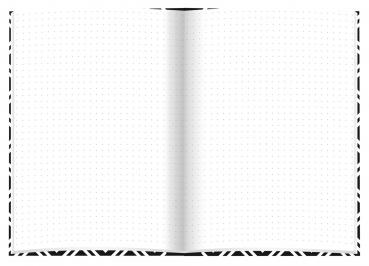 Kladde mit Namensgravur - Notizbuch - A5 - dotted - black & white Rhombus