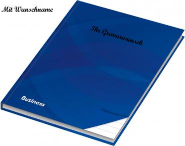 Kladde mit Namensgravur - Notizbuch - A6 - 96 Bl. - liniert - Farbe: blau