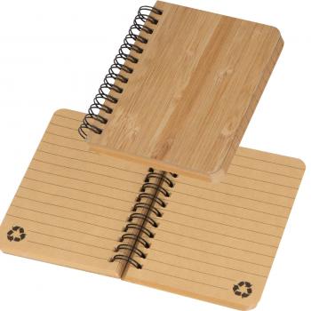 Kleines Notizbuch / mit Spirallbindung und Bambuscover / 160 Seiten ca. A7+