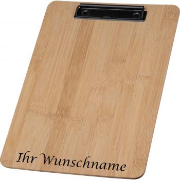 Klemmbrett mit Gravur / aus Bambus / DIN A4